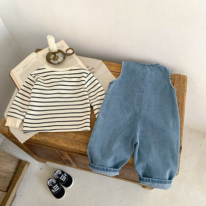 👶 Denim Baby Outfit Set – Classic Overall Style 💙✨