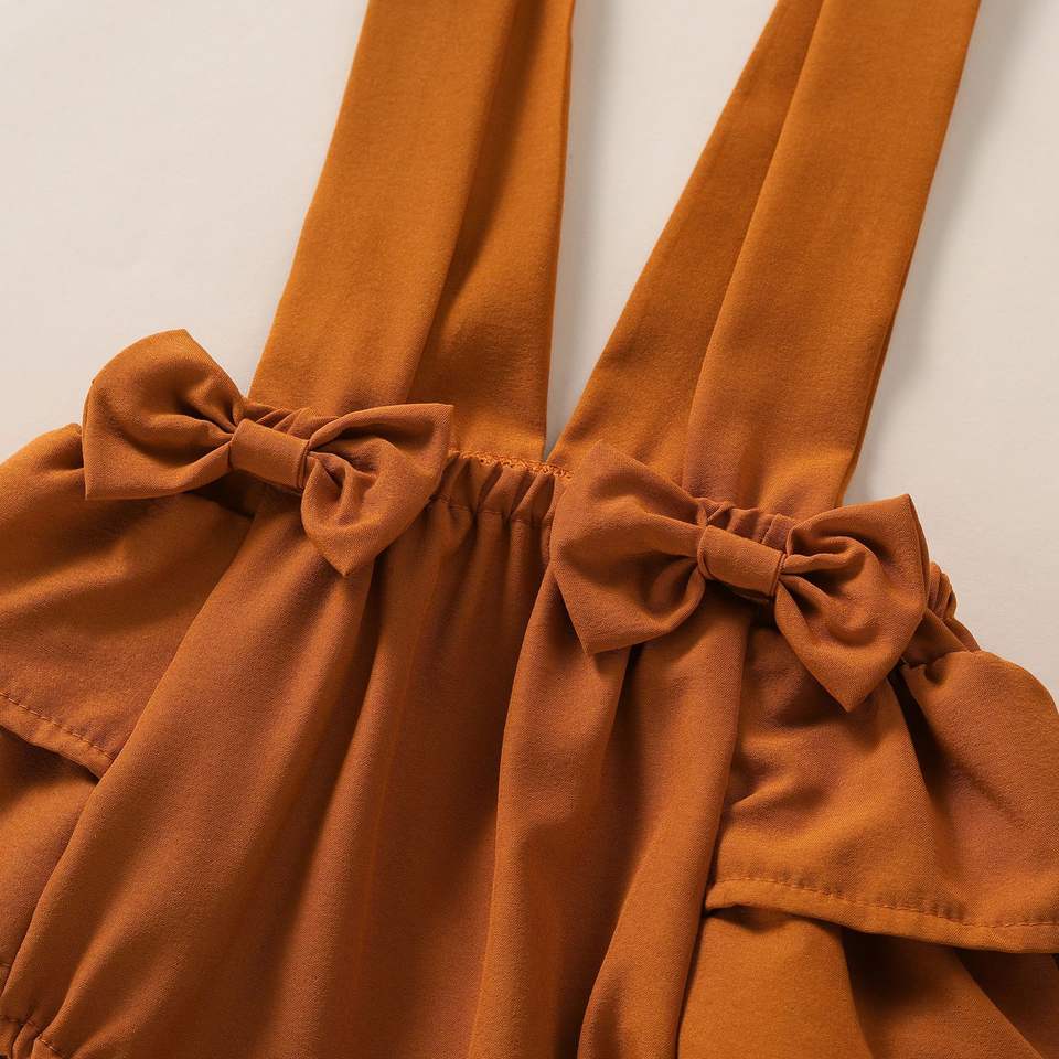 🍊 Baby Girl Summer Outfit Set – Off-Shoulder Top & Suspender Romper with Headband 👶✨