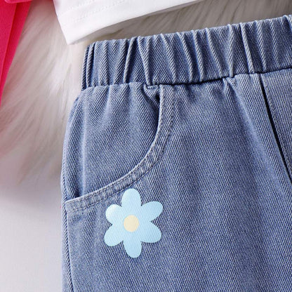 🌸 Baby Girl Flower Denim Set – Trendy & Cute 👧✨