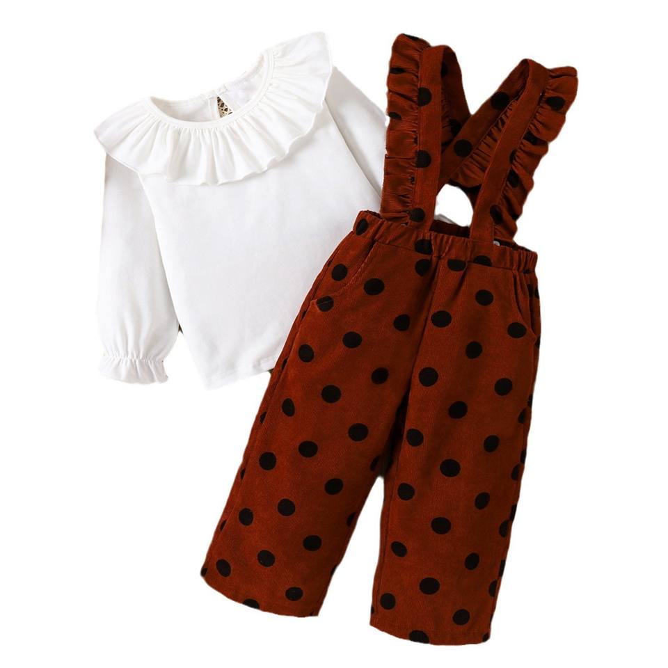 🍂 Polka Dot Baby Suspender Outfit – Sweet & Stylish Look 👶✨