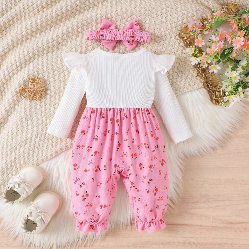 🎀 Baby Girl Floral Romper Set – Sweet & Stylish Everyday Look 🌸👶
