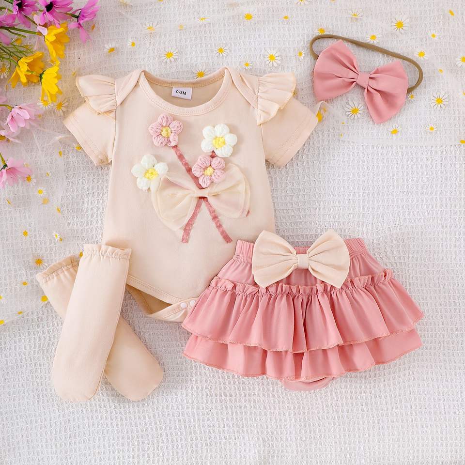 🌸 Baby Girl Ruffle Romper Set – Sweet & Princess Style 👶🎀
