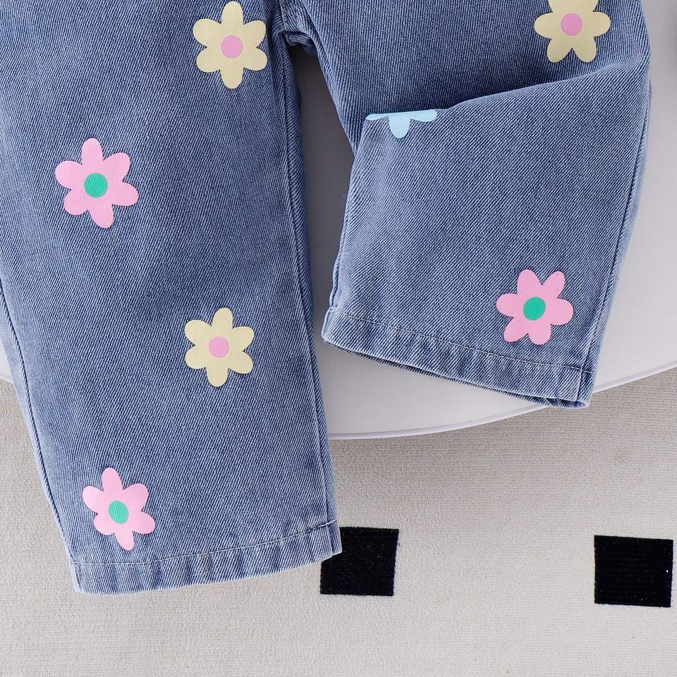 🌸 Baby Girl Flower Denim Set – Trendy & Cute 👧✨