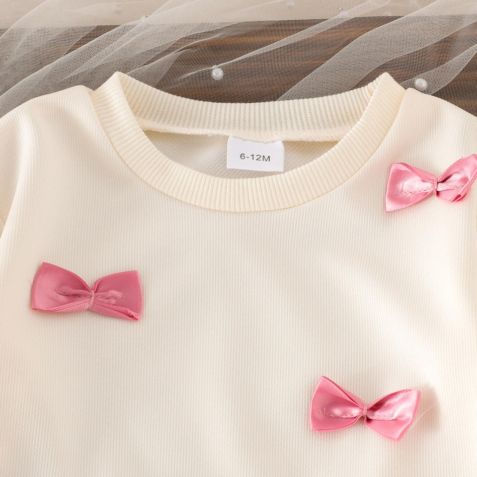 🌸 Baby Girl Cozy Bow Set – Sweet & Stylish Comfort 👶💖