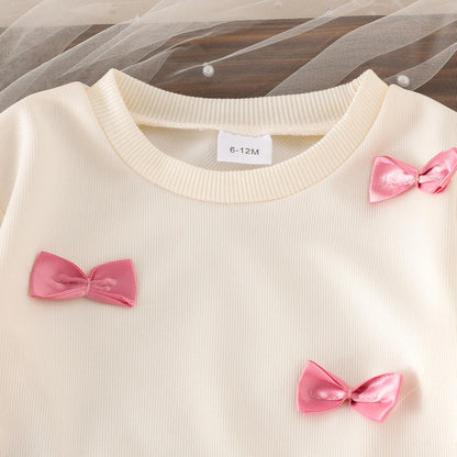 🌸 Baby Girl Cozy Bow Set – Sweet & Stylish Comfort 👶💖